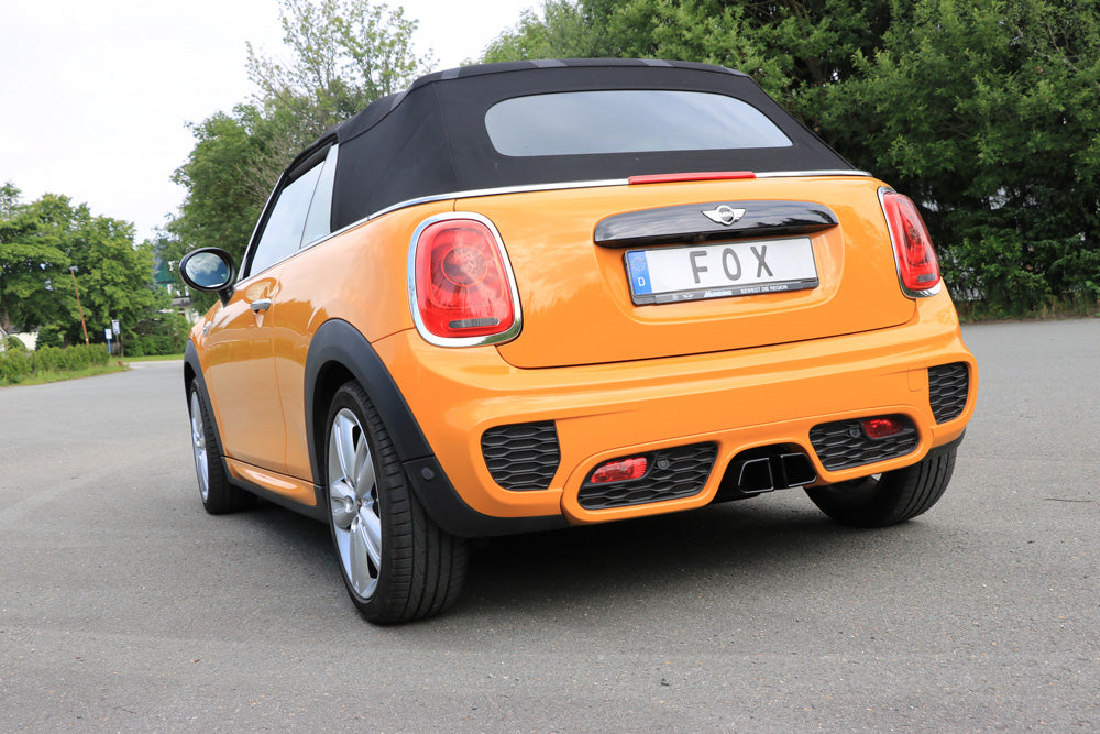 Fox passend fürMini Cooper S - F56 & F57 Endschalldämpfer Ausgang mittig - 2x95x78 Typ 68 Schwarz