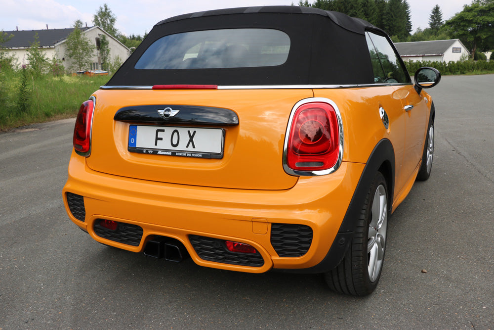Fox passend fürMini Cooper S - F56 & F57 Endschalldämpfer Ausgang mittig - 2x95x78 Typ 68 Schwarz