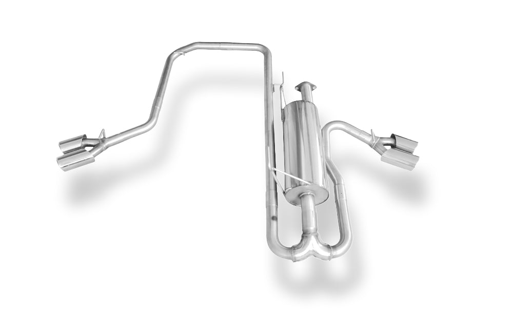 Fox passend für Nissan Navara D40 - 3,0l dCi Endschalldämpfer Sidepipe, Ausgang rechts und links am Fahrzeug - 2x90 Typ 16 rechts/links