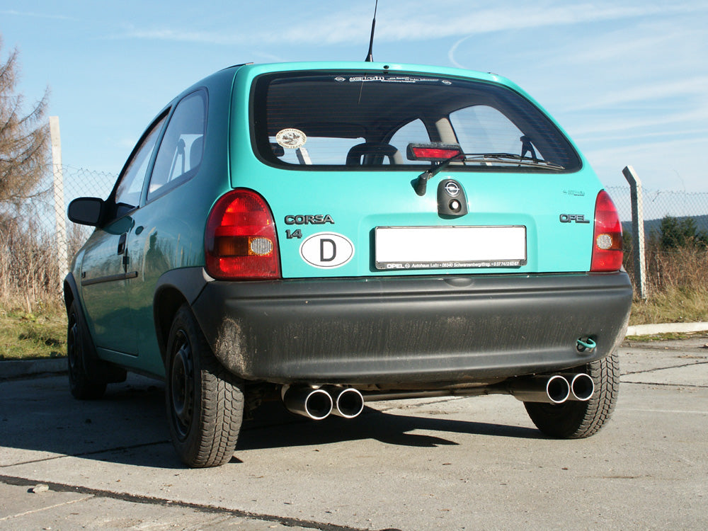 Fox passend fürOpel Corsa B Endschalldämpfer Ausgang rechts/links Ø60mm - 2x80 Typ 13 rechts/links
