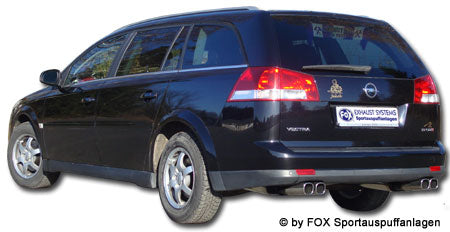 Fox passend fürOpel Vectra C Caravan Endschalldämpfer rechts/links zweiflutig - 2x78x75 Typ 70 rechts/links
