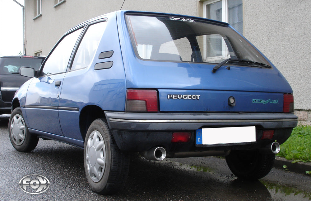 Fox passend fürPeugeot 205 Endschalldämpfer quer Ausgang rechts/links - 1x90 Typ 13 rechts/links