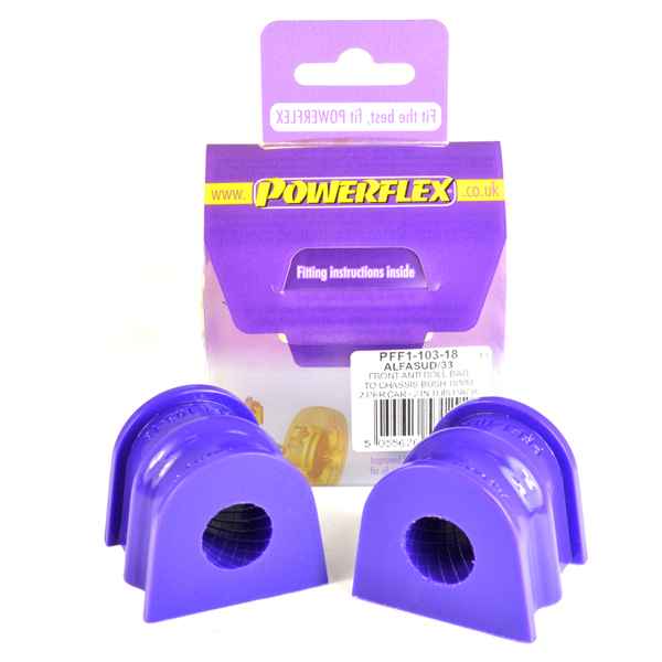 Powerflex Road Series passend für Alfa Romeo Alfasud inc Sprint (1971-1989), 33 (1983-1995) Stabilisator zum Fahrgestell vorne 18mm