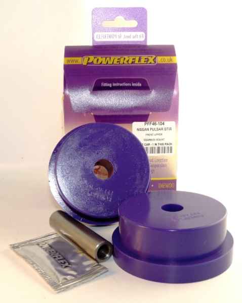 Powerflex Road Series passend für Nissan Sunny/Pulsar GTi-R (1990-1994) Motor-, Getriebe Aufnahme vorne oben Kit