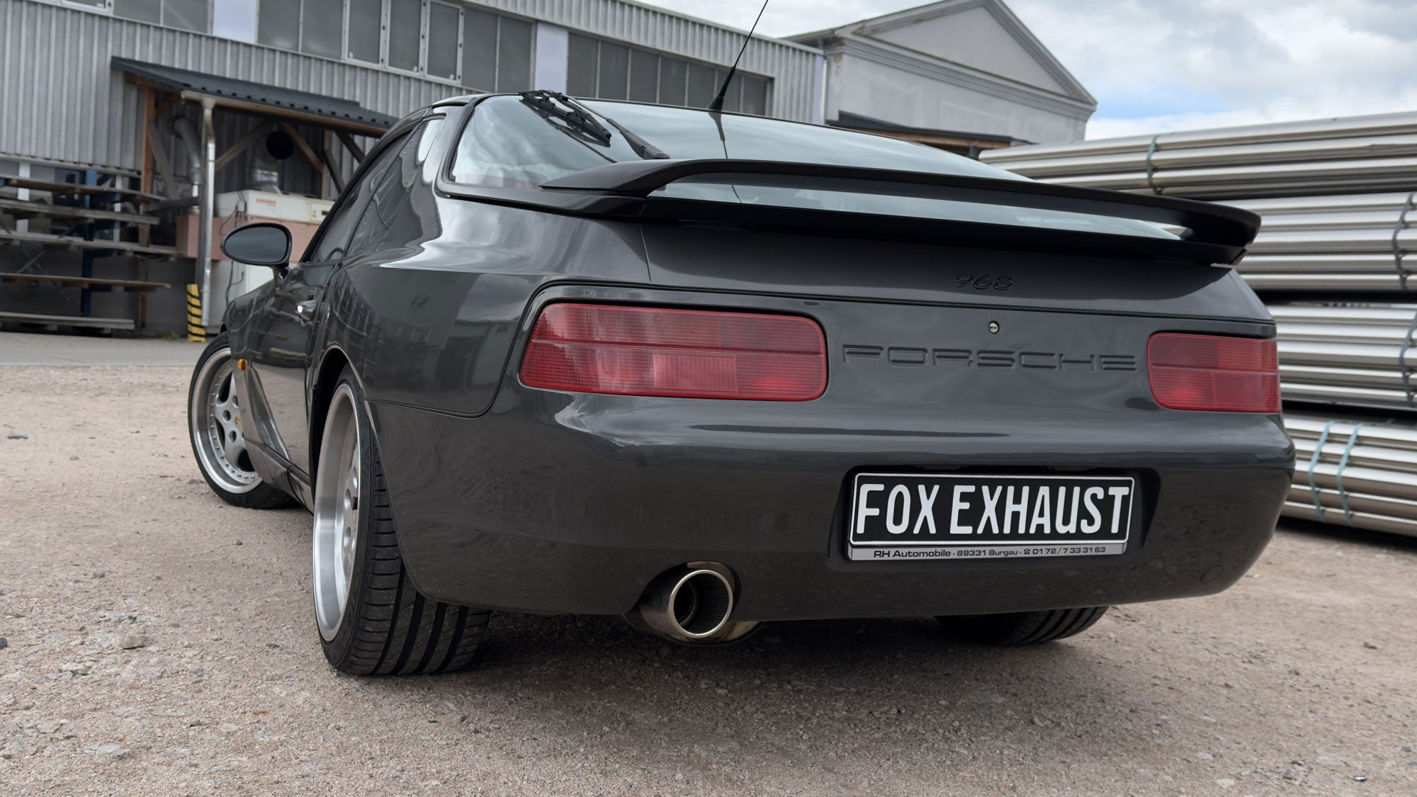Fox passend fürPorsche 968 Halbanlage bestehend aus End- und Vorschalldämpfer - Endrohr 1x100 Typ 47