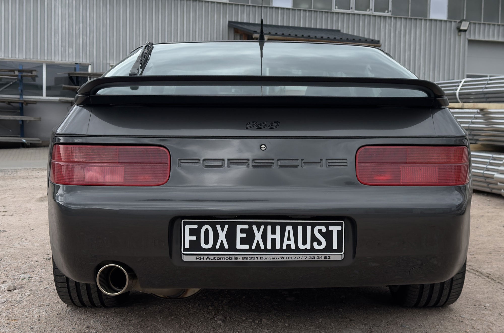 Fox passend für Porsche 968 Halbanlage bestehend aus End- und Vorschalldämpfer - Endrohr 1x100 Typ 47