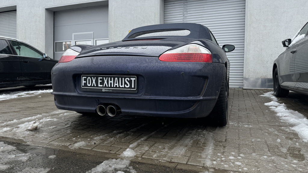 Fox passend fürPorsche Boxster Typ 986 Endschalldämpfer Ausgang mittig - 2x90 Typ 25