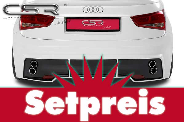 CSR Heckansatz, Sportauspuff, Heckblende Set für Audi A1 PS015