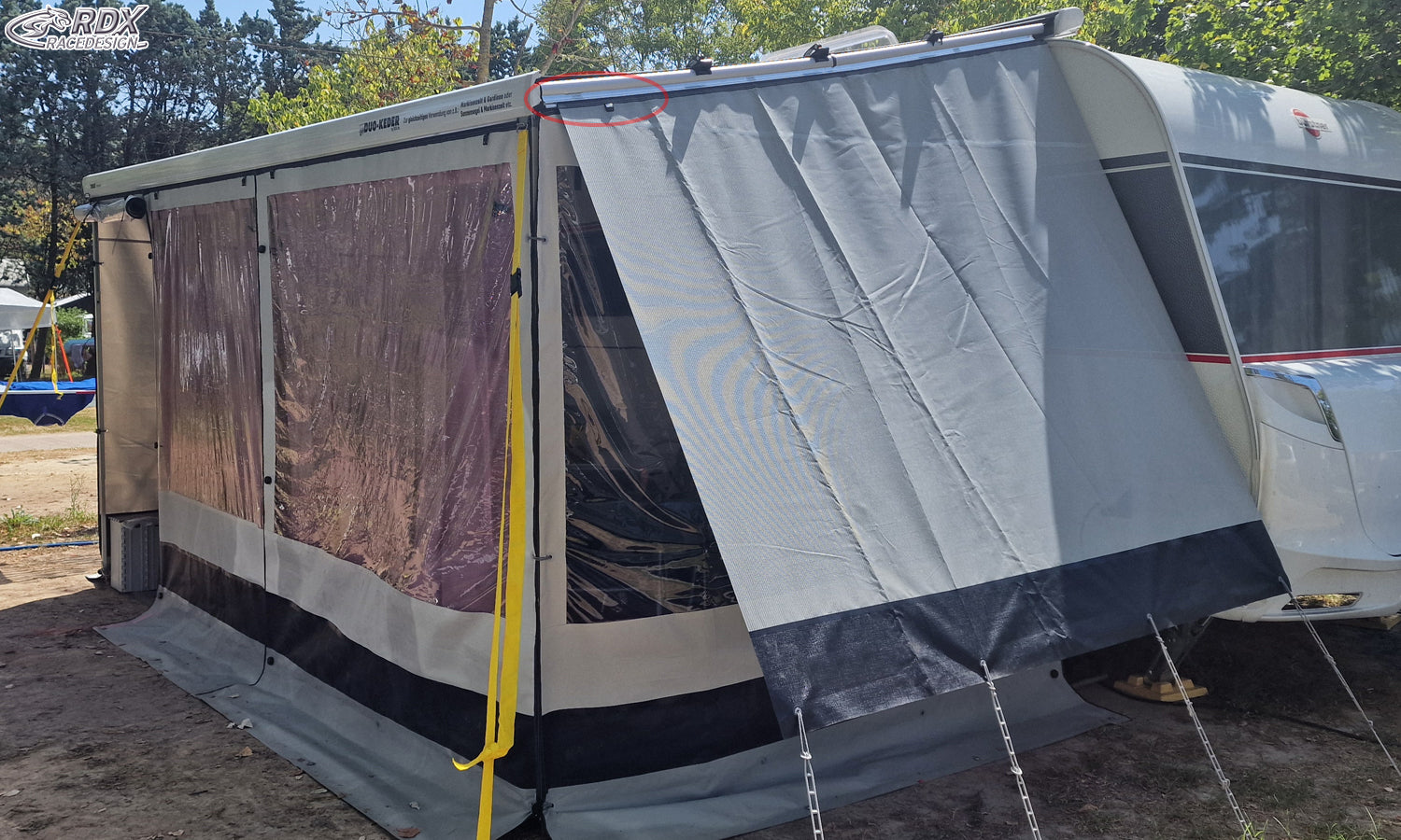 RDX Doppelkeder-Profil DUO-KEDER 23,5cm, Doppel-Kederleiste für Seitenteile / Seitenwände Camping-Markisen