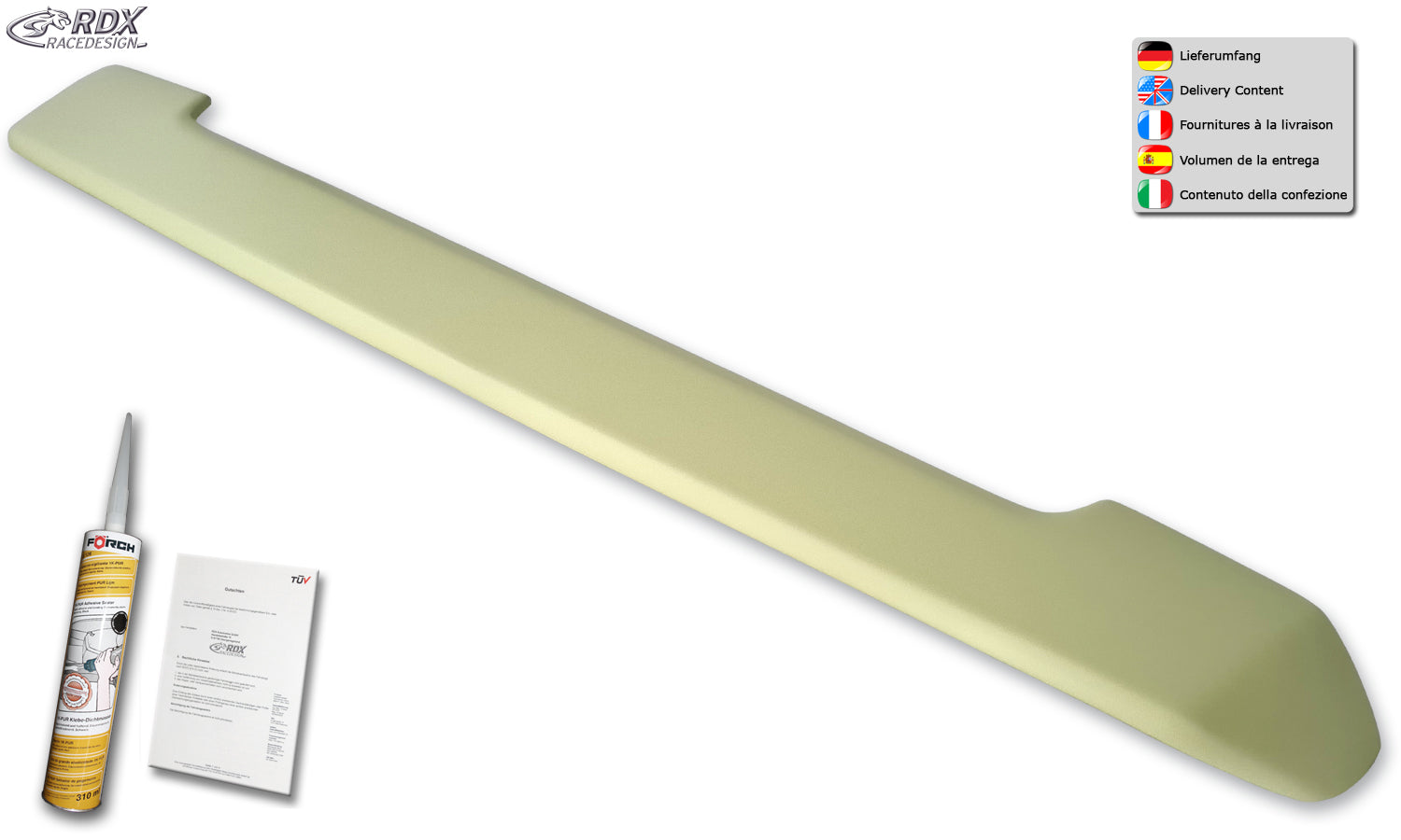 RDX Dachspoiler für CITROEN Berlingo, FIAT Doblo & PEUGEOT Partner & Rifter, OPEL Combo, TOYOTA ProAce City mit Heckklappe Heckspoiler Spoiler