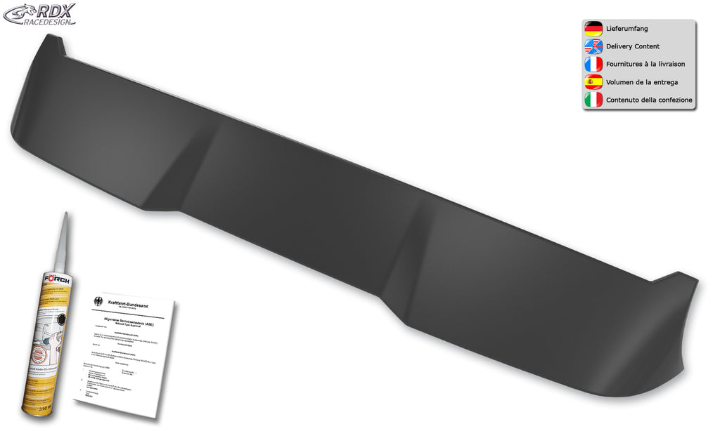 RDX Dachspoiler für FIAT Ducato, CITROEN Jumper, OPEL Movano, PEUGEOT Boxer, TOYOTA ProAce Max, RAM ProMaster (H2) Heckspoiler Spoiler