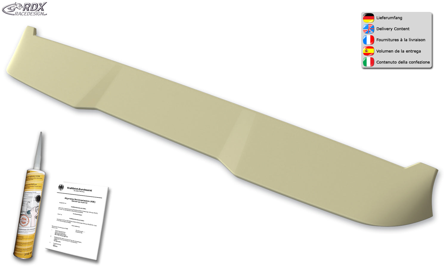 RDX Dachspoiler für FIAT Ducato, CITROEN Jumper, OPEL Movano, PEUGEOT Boxer, TOYOTA ProAce Max, RAM ProMaster (H3) Heckspoiler Spoiler