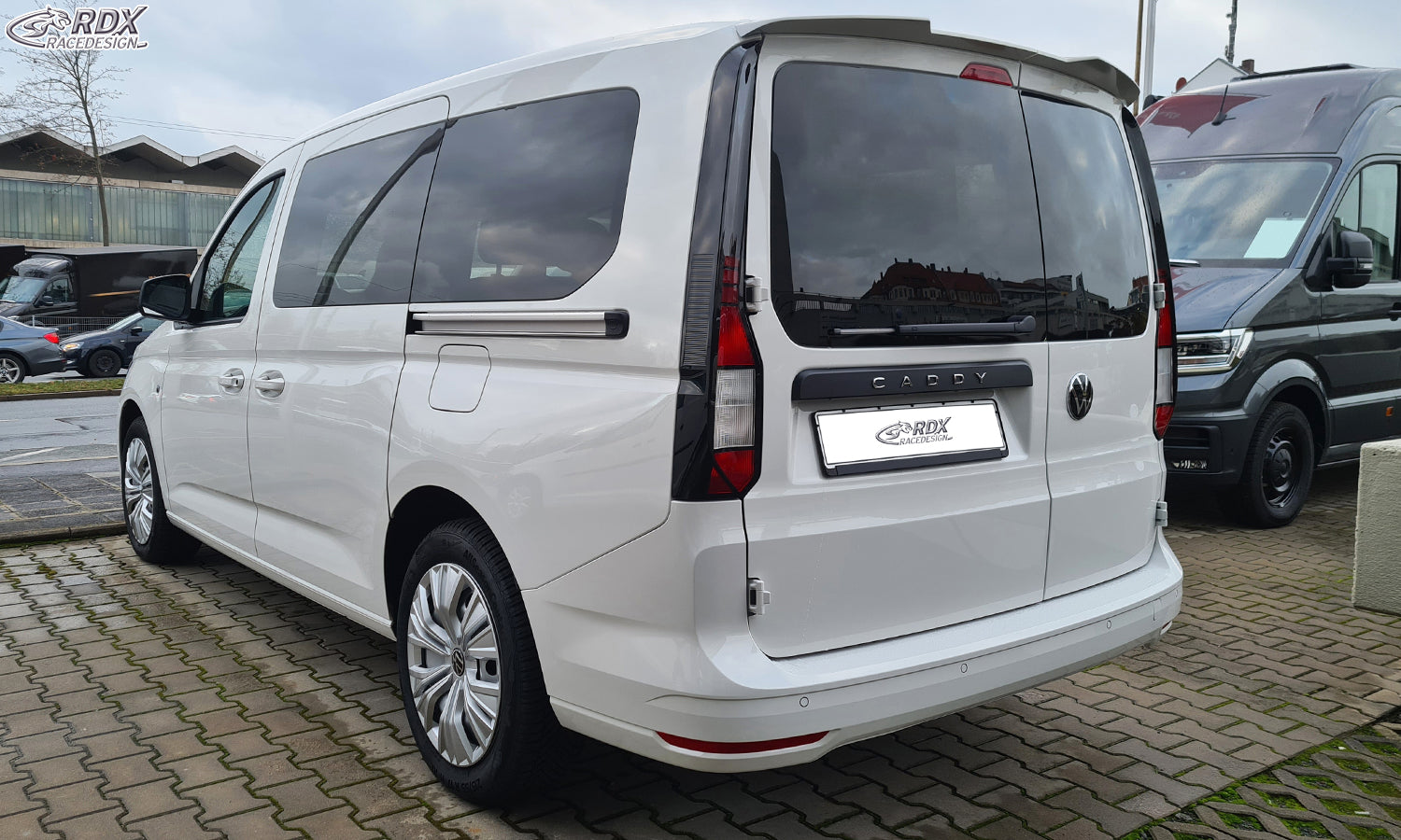 RDX Dachspoiler für VW Caddy SB 2K 2KN (2020+) & FORD Tourneo Connect SK SKN (2022+) mit geteilter Heckklappe Flügeltüren Heckspoiler Spoiler Flügeltürer