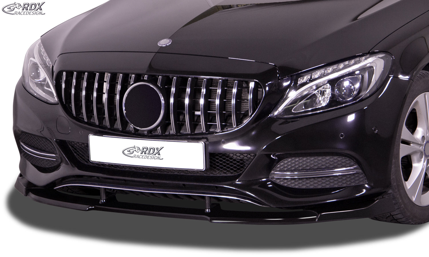 RDX Frontspoilerlippe VARIO-X für MERCEDES C-Klasse W205, S205, C205 (-2018) "V2" Frontlippe Front Ansatz Vorne Spoilerlippe