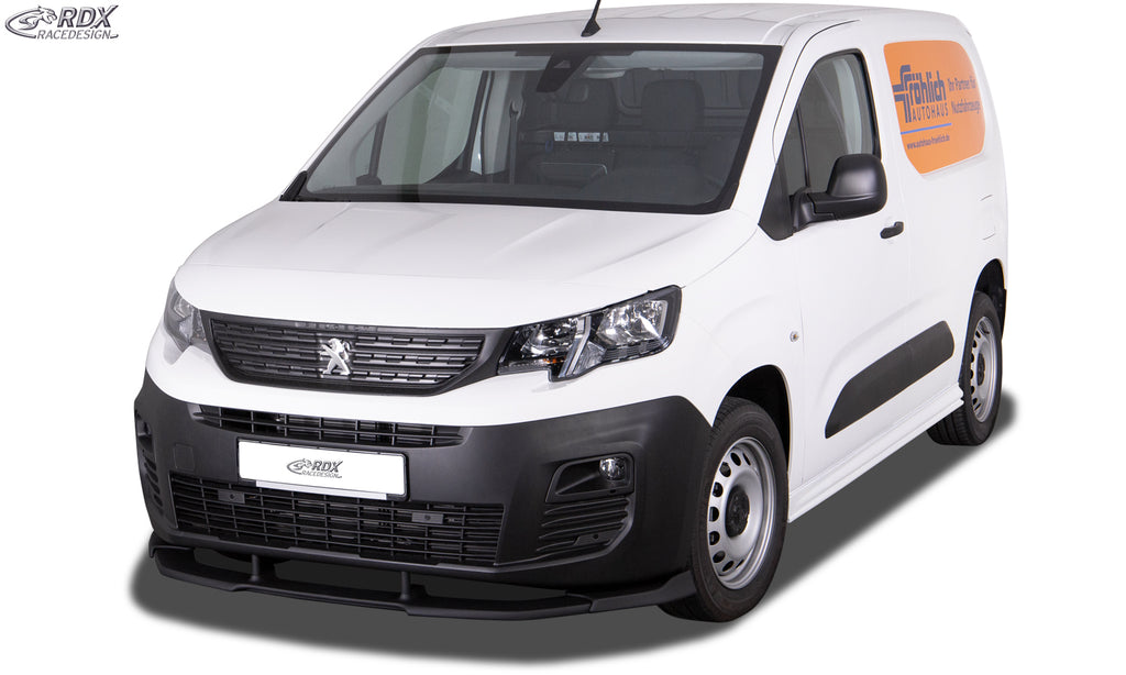 RDX Frontspoilerlippe VARIO-X für CITROEN Berlingo, PEUGEOT Partner & Rifter, OPEL Combo, TOYOTA ProAce City (Typ E, 2018+) Frontlippe Front Ansatz Vorne Spoilerlippe