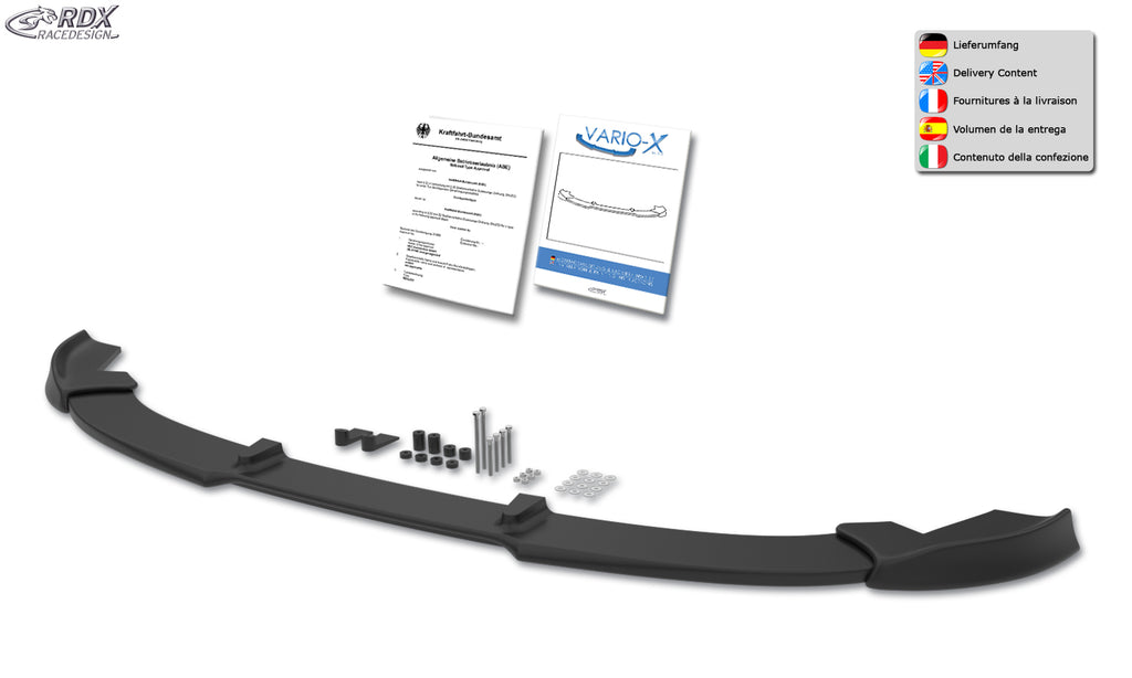 RDX Frontspoilerlippe VARIO-X für VW ID.Buzz & ID.Buzz Cargo (EB / 2022+) Frontlippe Front Ansatz Vorne Spoilerlippe