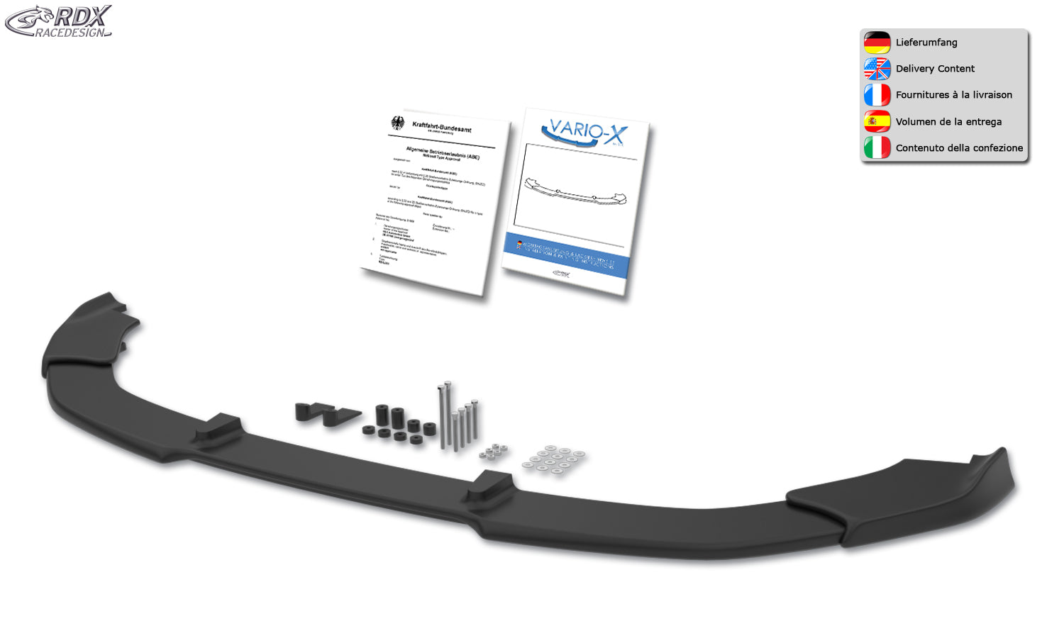 RDX Frontspoiler VARIO-X für MAZDA MX-30 (DR) 2020-heute Frontlippe Front Ansatz Vorne Spoilerlippe