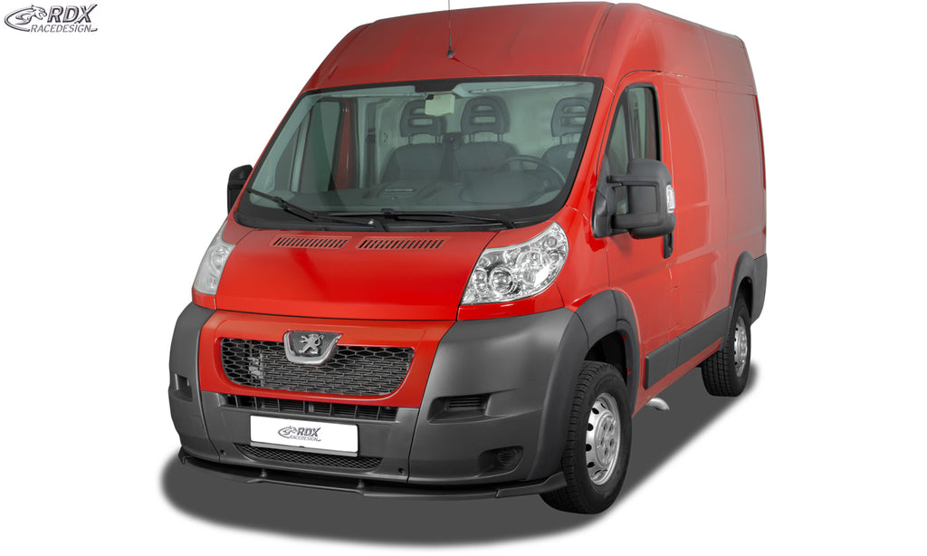RDX Frontspoiler VARIO-X für FIAT Ducato & CITROEN Jumper & PEUGEOT Boxer (2006-2014) (mit Radlaufverbreiterungen, z.B. Heavy / Maxi) Frontlippe Front Ansatz Vorne Spoilerlippe