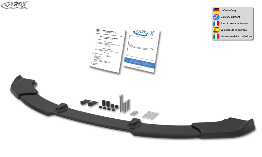 RDX Frontspoiler VARIO-X für TOYOTA Yaris P9 / XP9 / XP9F (2009-2011) Frontlippe Front Ansatz Vorne Spoilerlippe