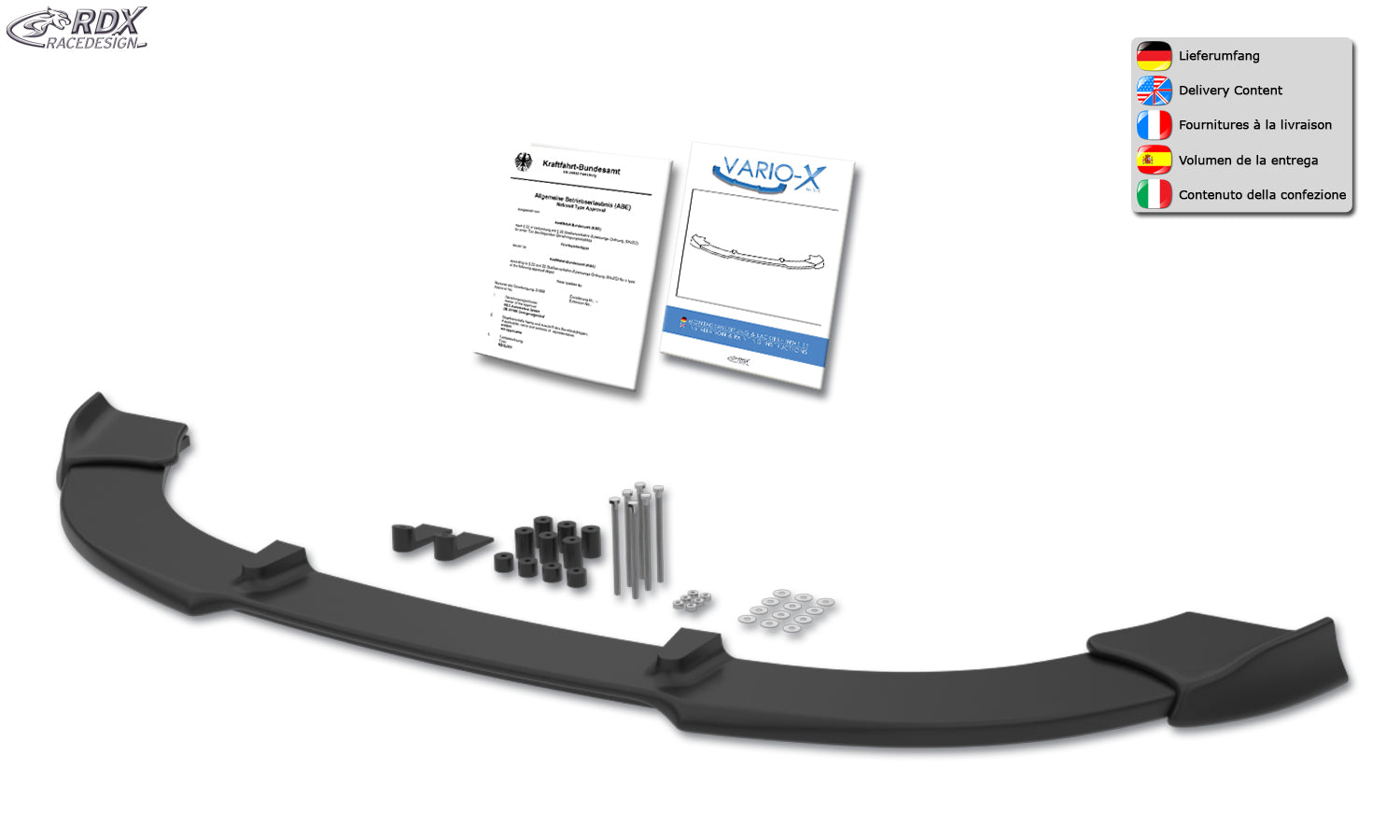RDX Frontspoiler VARIO-X für HYUNDAI i20 (PB / PBT | 2008-2012) Frontlippe Front Ansatz Vorne Spoilerlippe