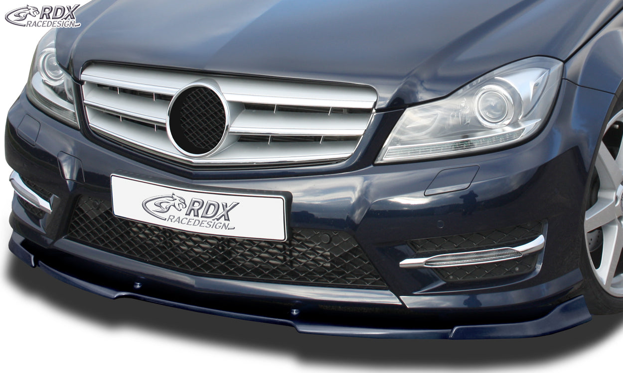 RDX Frontspoilerlippe VARIO-X für MERCEDES C-Klasse W204 / S204 AMG-Styling 2011+ (Passend an Fahrzeuge mit AMG-Stylingpaket Frontstoßstange) Frontlippe Front Ansatz Vorne Spoilerlippe