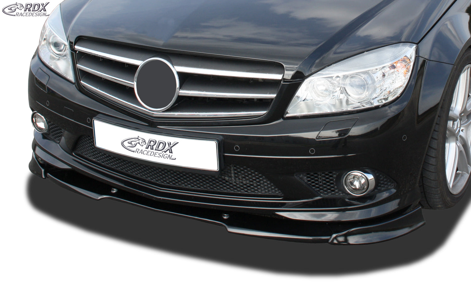 RDX Frontspoilerlippe VARIO-X für MERCEDES C-Klasse W204 / S204 AMG-Styling -2011 (Passend an Fahrzeuge mit AMG-Stylingpaket Frontstoßstange) Frontlippe Front Ansatz Vorne Spoilerlippe