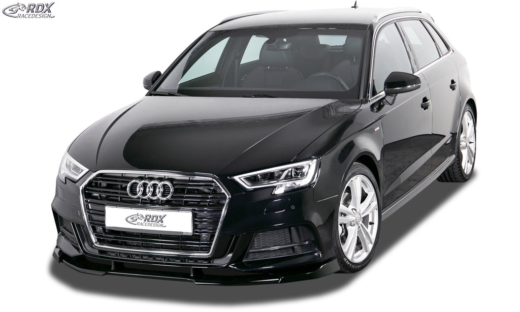 RDX Frontspoilerlippe VARIO-X für AUDI A3 8V, 8VA Sportback, 8VS Limousine, 8V7 Cabrio S-Line & S3 (Facelift 2016+) Frontlippe Front Ansatz Vorne Spoilerlippe
