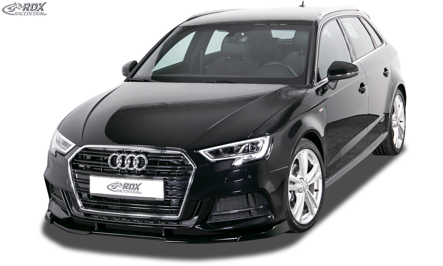 RDX Frontspoilerlippe VARIO-X für AUDI A3 8V, 8VA Sportback, 8VS Limousine, 8V7 Cabrio S-Line & S3 (Facelift 2016+) Frontlippe Front Ansatz Vorne Spoilerlippe