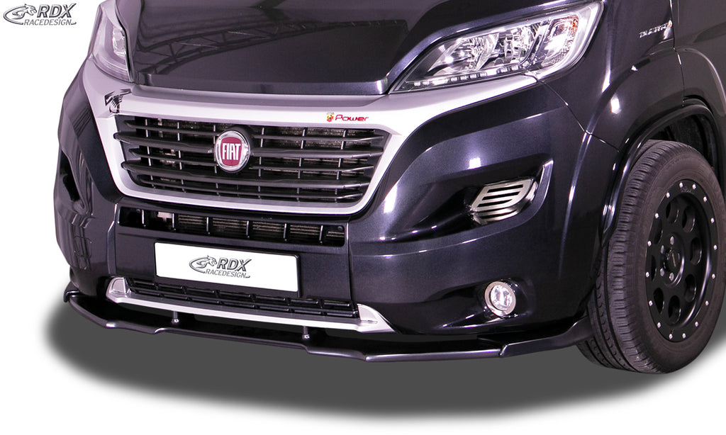 RDX Frontspoilerlippe VARIO-X für FIAT Ducato (250 / 2014+) & CITROEN Jumper (Y, 250L / 2014+) & OPEL Movano (Y / 2021+) & PEUGEOT Boxer (Y / 2014+) & RAM ProMaster (2013+) Frontlippe Front Ansatz Vorne Spoilerlippe