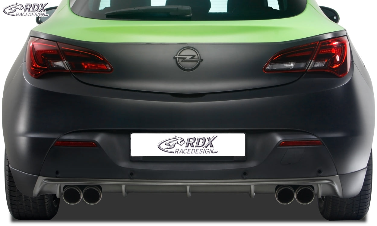 RDX Heckansatz für OPEL Astra J GTC Diffusor Heckblende Heckdiffusor (für Duplex-Auspuff)