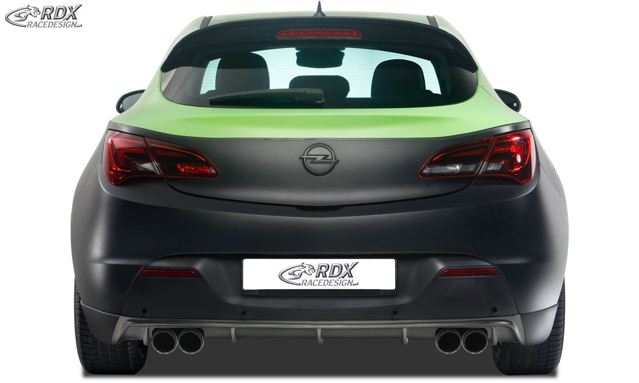 RDX Heckansatz für OPEL Astra J GTC Diffusor Heckblende Heckdiffusor (für Duplex-Auspuff)