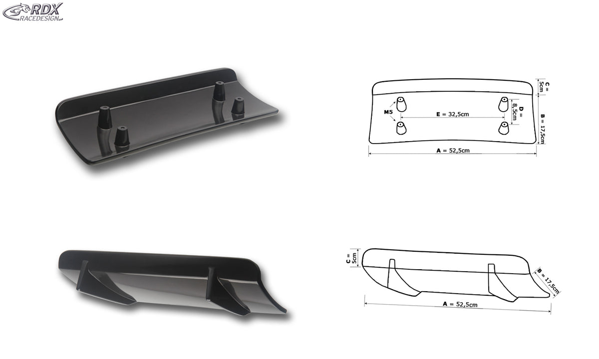 RDX Heckdiffusor U-Diff für OPEL Frontera & CITROEN C3 Aircross (C / 2024+) Diffusor Heck Ansatz