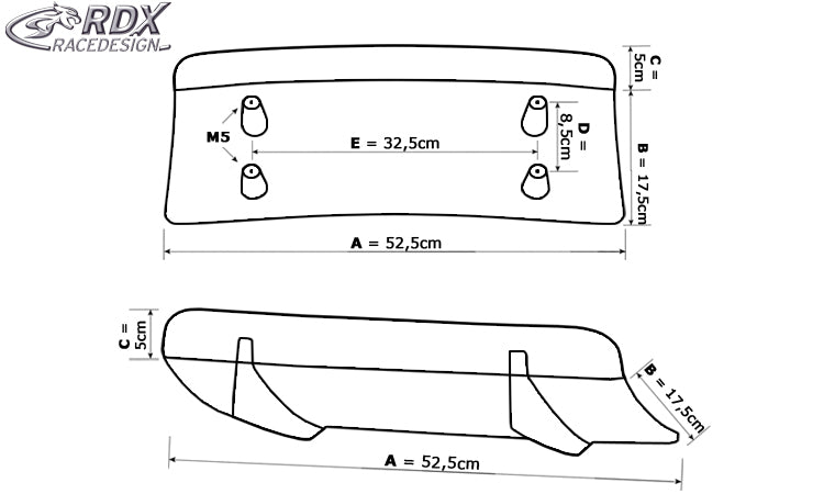RDX Heckdiffusor U-Diff für SUBARU Impreza 3 (GD) WRX 2005-2007 Diffusor Heck Ansatz