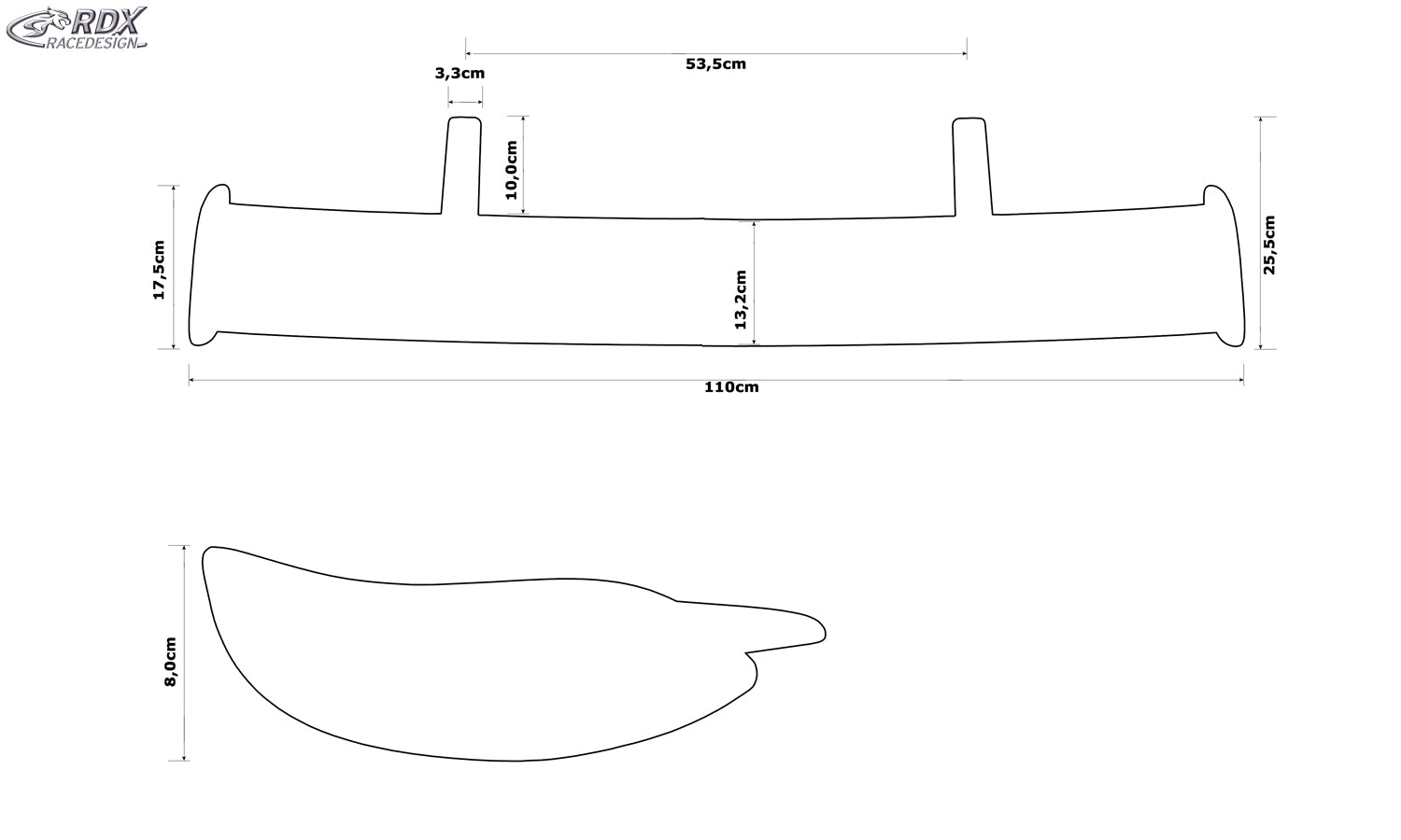 RDX Dachspoiler Universal für Schräg-/Steilheck-Fahrzeuge Heckflügel Heckspoiler