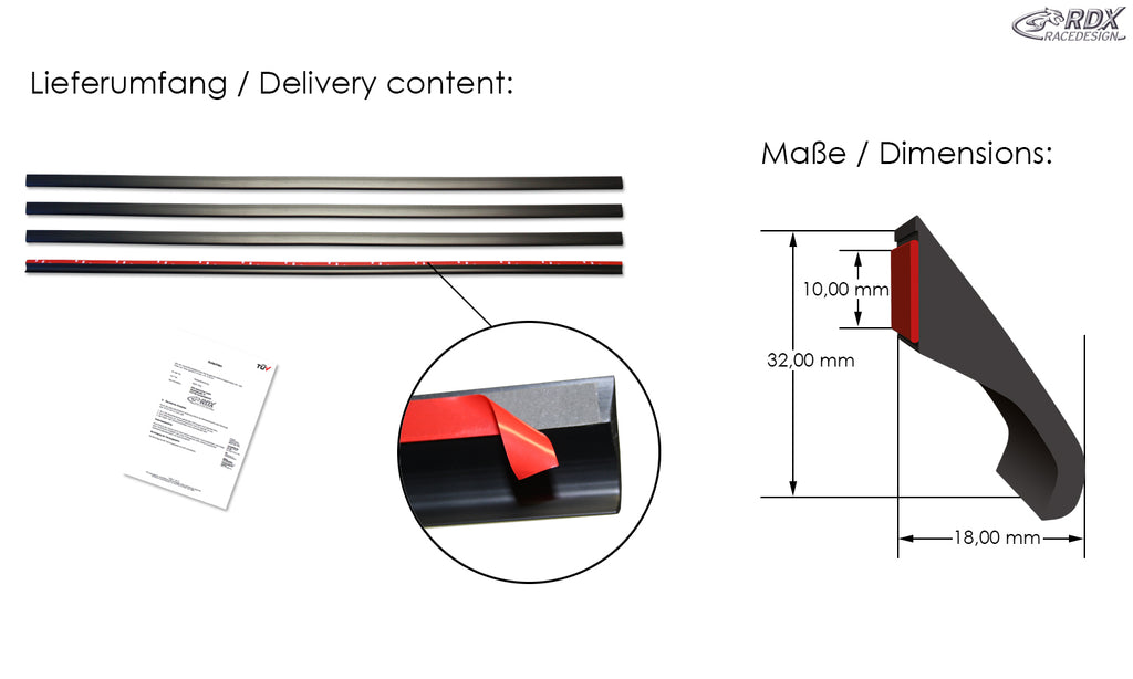 RDX Universal Radlaufverbreiterungen FENDER-X Kotflügelverbreiterung