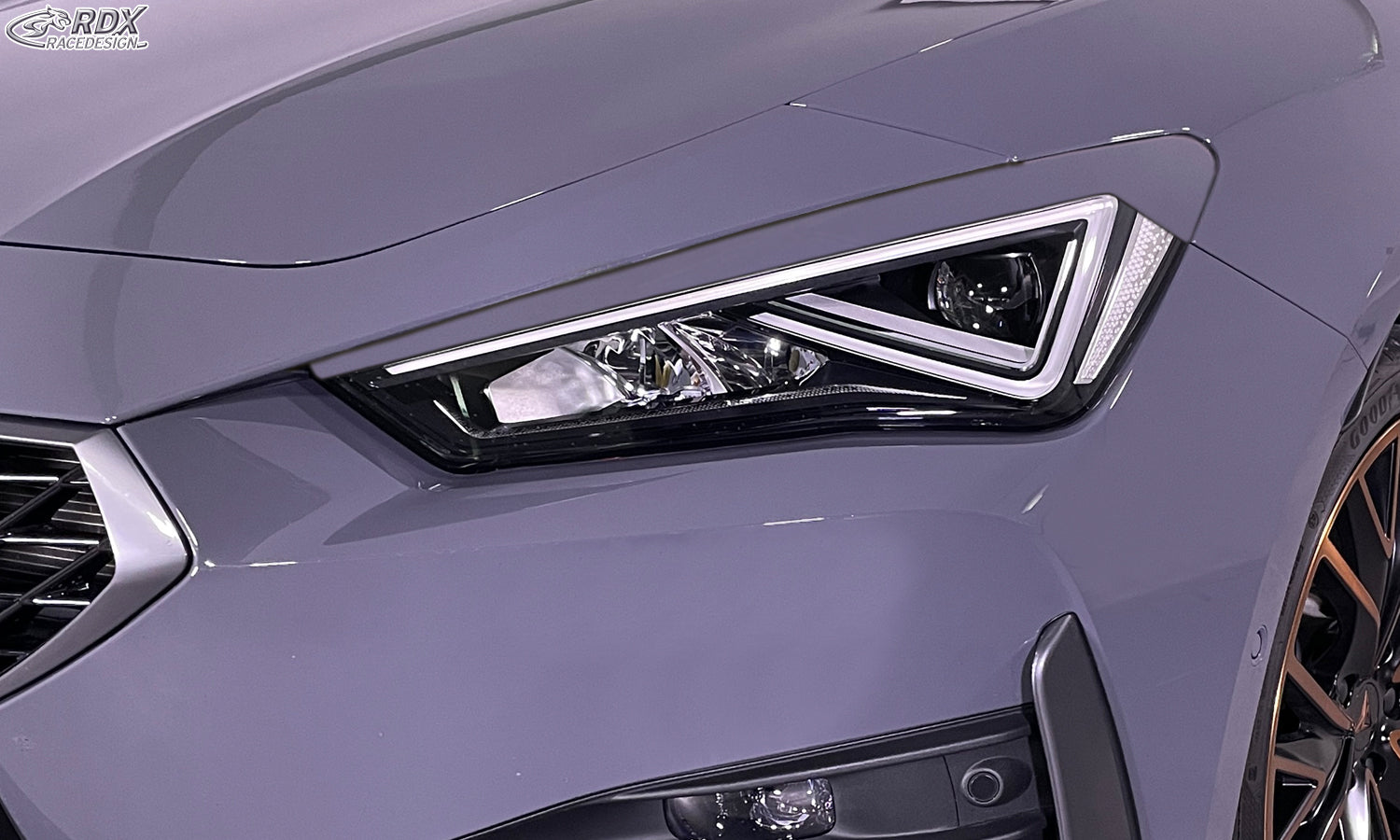 RDX Scheinwerferblenden für SEAT Leon (KL / 2020+) / SEAT Taracco (KN / 2018+) / CUPRA Leon (KL / 2020+) / CUPRA Formentor (KM / 2020+) Böser Blick