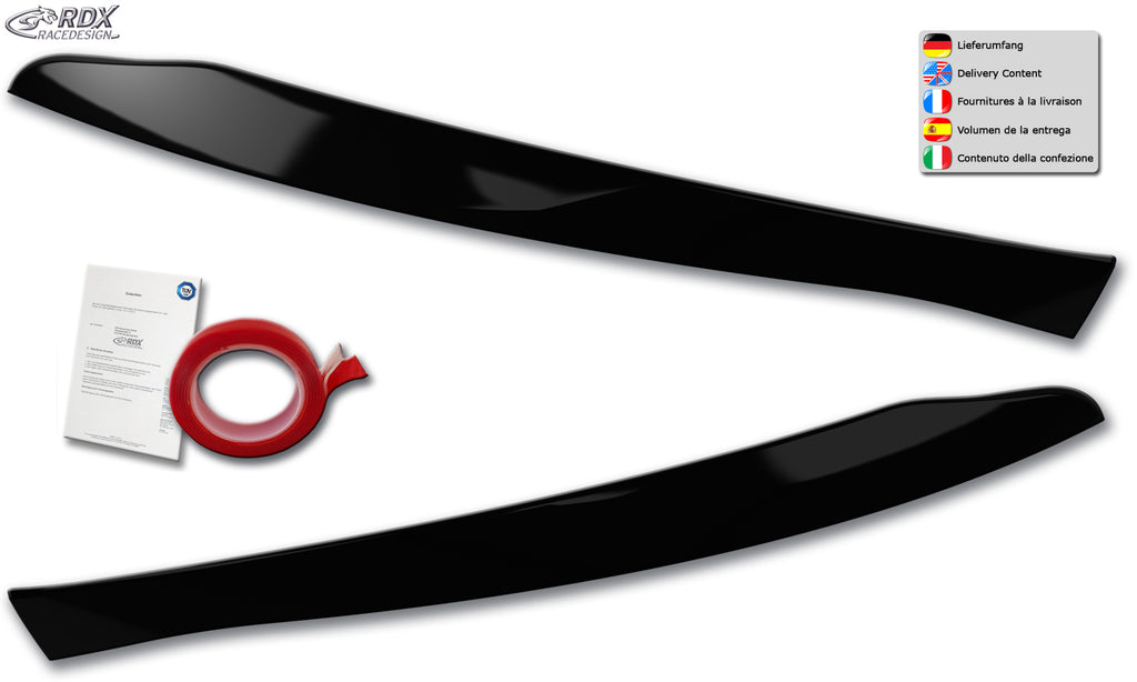 RDX Scheinwerferblenden für MERCEDES GLC X253 & GLC Coupe C253 (204X | 2019-2023) schwarz glänzend Böser Blick