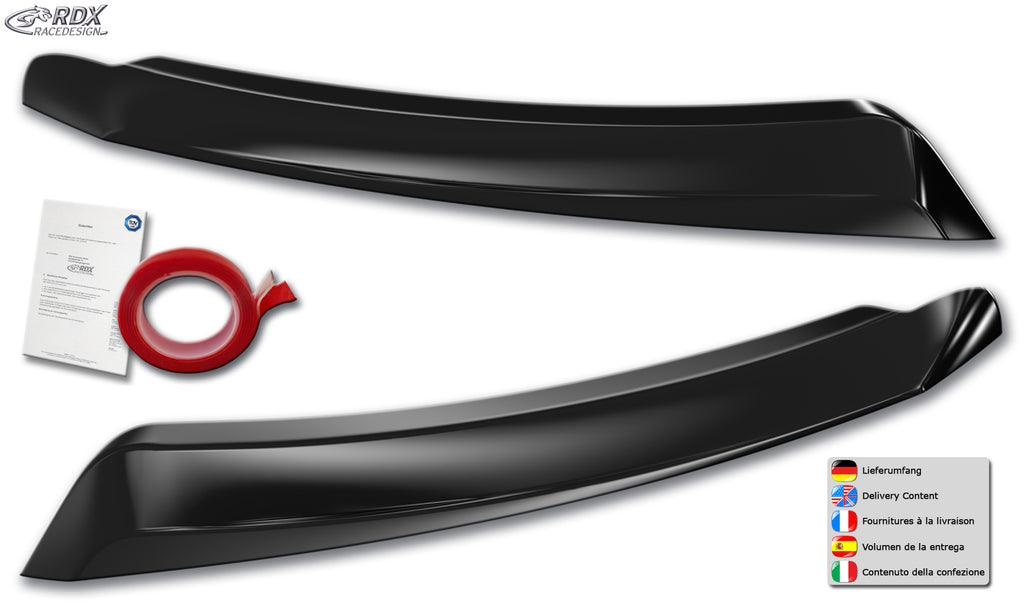 RDX Scheinwerferblenden für DACIA Duster II SR (Mod. 2018-2024) schwarz glänzend Böser Blick