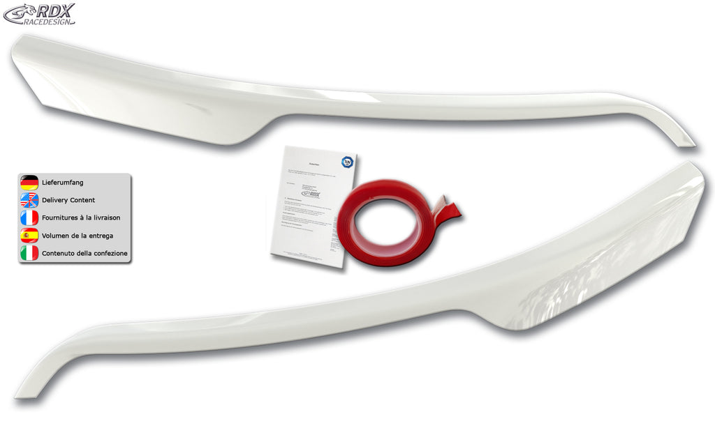 RDX Scheinwerferblenden für FORD Transit (2014-heute) für silberne Halogen-Scheinwerfer weiß glänzend Böser Blick