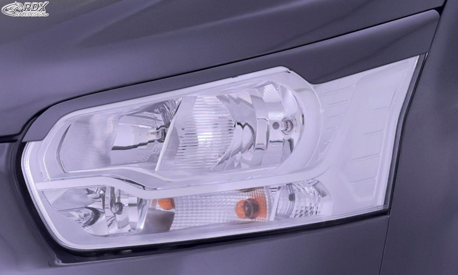 RDX Scheinwerferblenden für FORD Transit (2014-heute) für silberne Halogen-Scheinwerfer Böser Blick