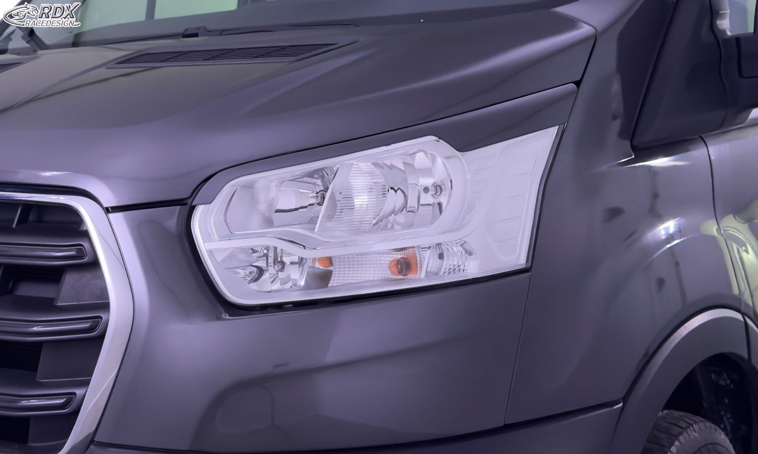 RDX Scheinwerferblenden für FORD Transit (2014-heute) für silberne Halogen-Scheinwerfer Böser Blick