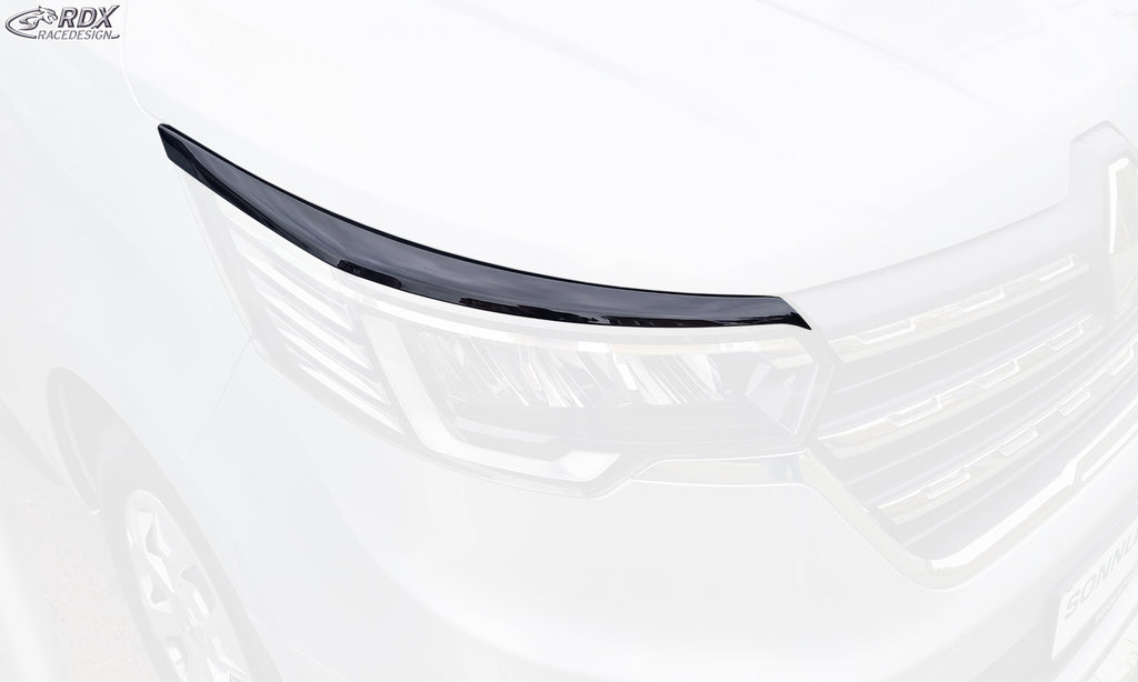 RDX Scheinwerferblenden für RENAULT Trafic & NISSAN Primastar / NV300 (2021+) schwarz glänzend Böser Blick
