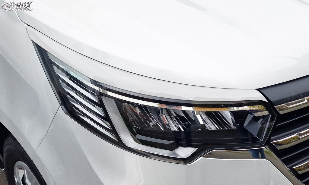 RDX Scheinwerferblenden für RENAULT Trafic & NISSAN Primastar / NV300 (2021+) weiß glänzend Böser Blick