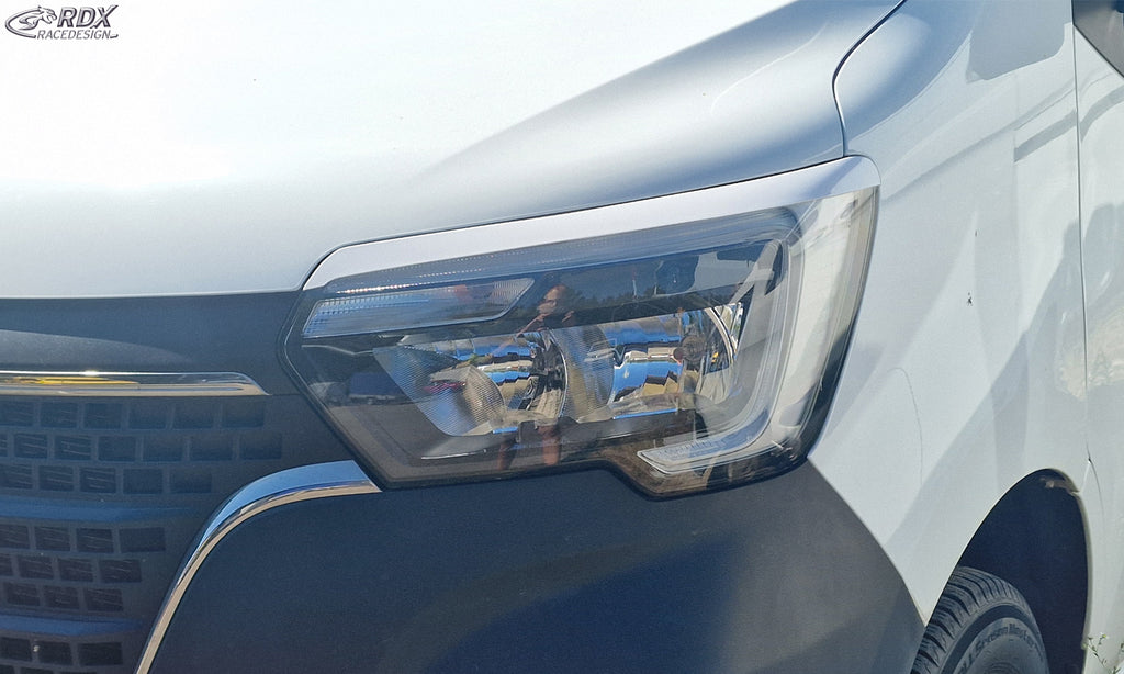 RDX Scheinwerferblenden für RENAULT Master (2019-2024) weiß glänzend Böser Blick