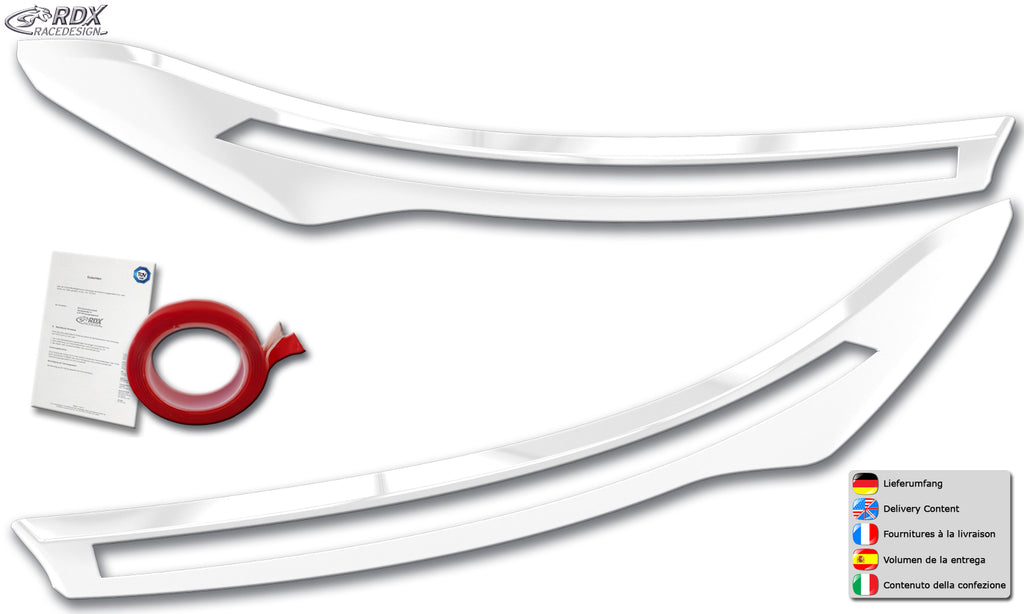 RDX Scheinwerferblenden für MAXUS DELIVER 9 (2020+) weiß glänzend Böser Blick