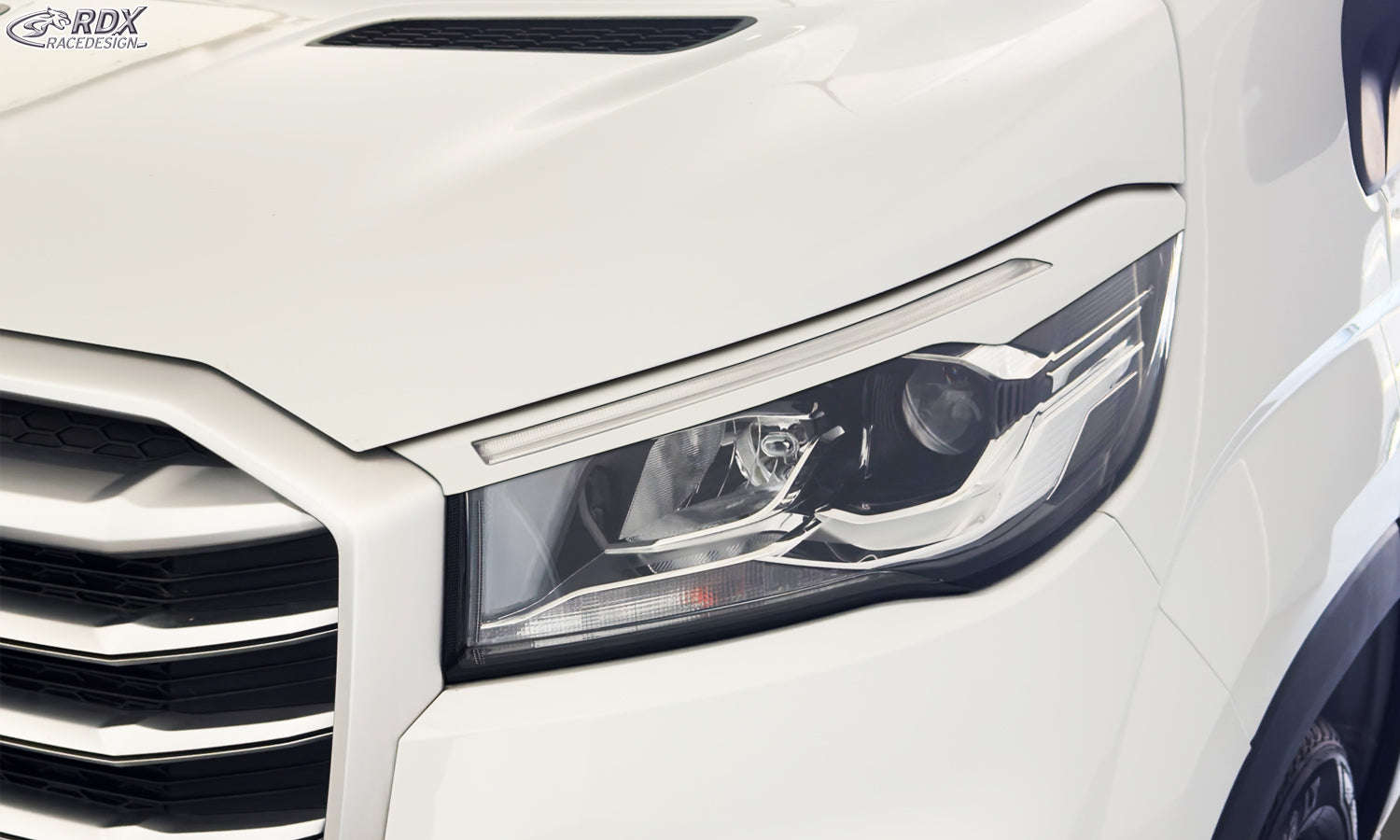 RDX Scheinwerferblenden für MAXUS DELIVER 9 (2020+) weiß glänzend Böser Blick