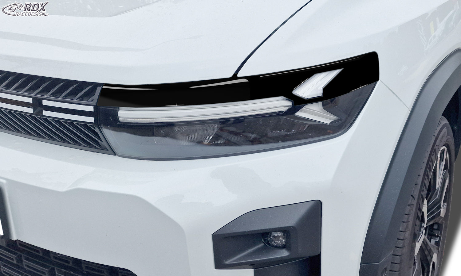 RDX Scheinwerferblenden für DACIA Duster III DJF (Mod. 2024-heute) & Bigster DJF (Mod. 2025-heute) schwarz glänzend Böser Blick