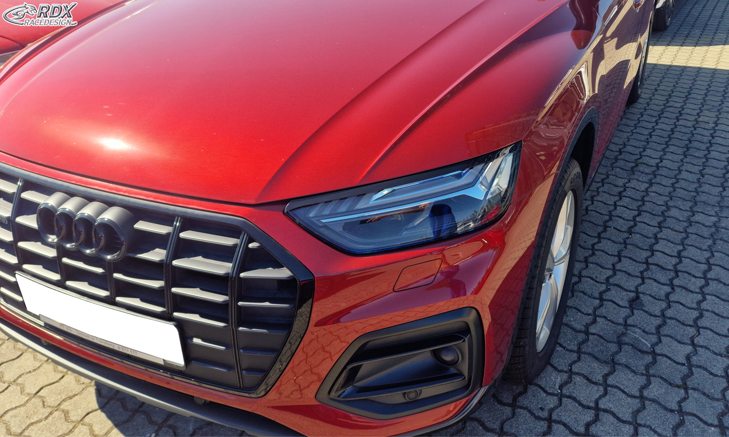 RDX Scheinwerferblenden für AUDI Q5 & Q5 Sportback (FY, 2021+) schwarz glänzend Böser Blick