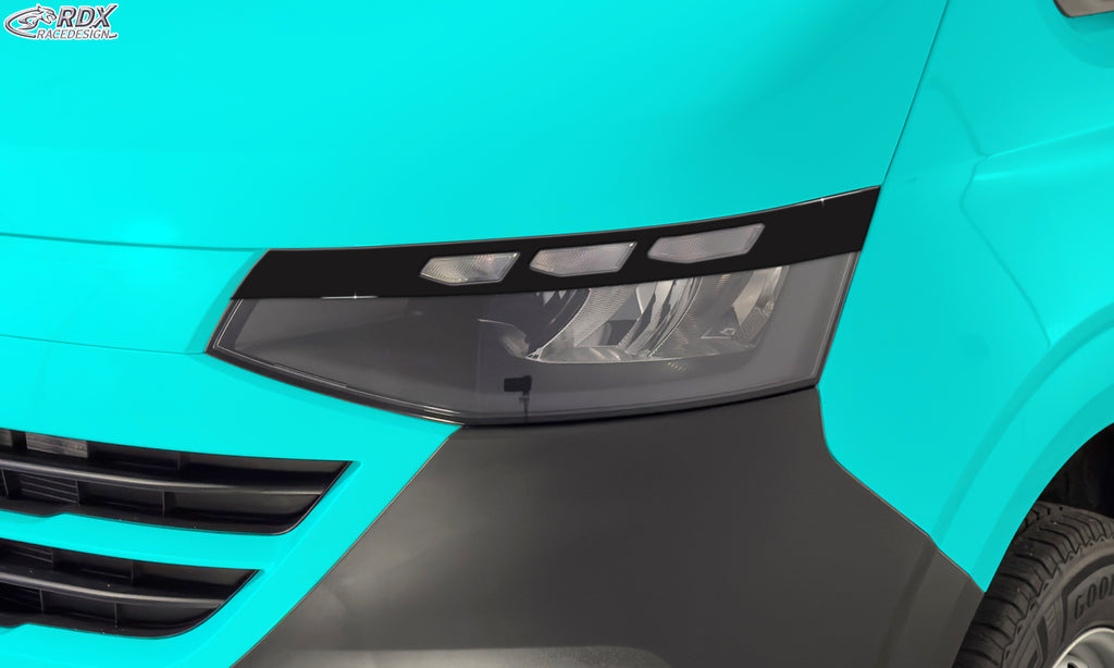 RDX Scheinwerferblenden für VW Transporter / Caravelle / Kombi (2025-heute) schwarz glänzend Böser Blick