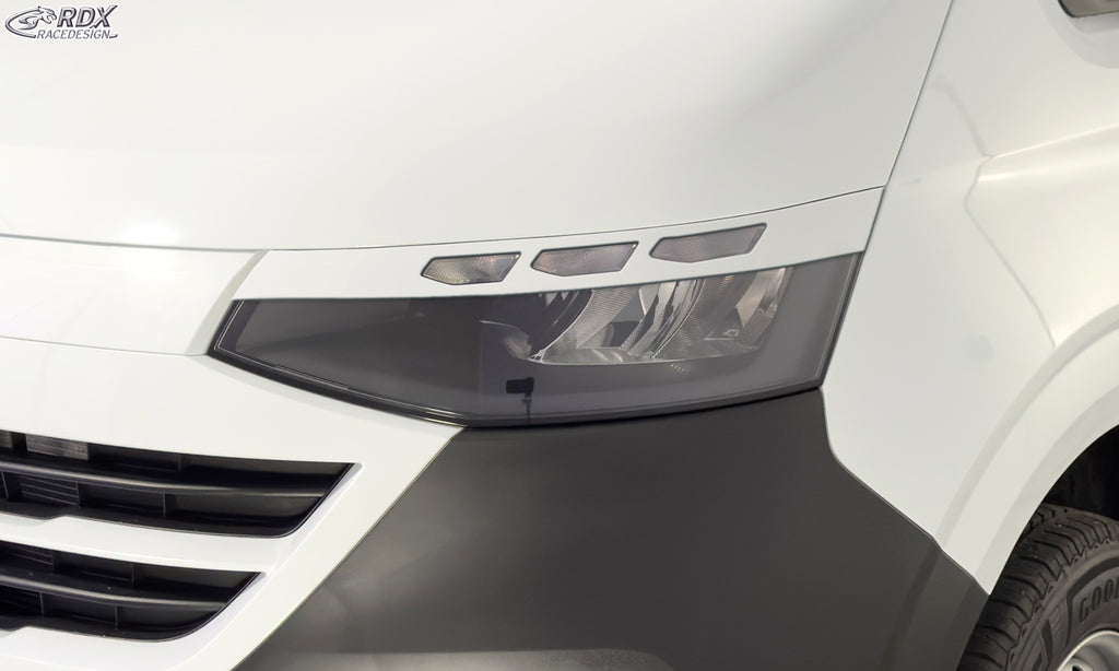 RDX Scheinwerferblenden für VW Transporter / Caravelle / Kombi (2025-heute) weiß glänzend Böser Blick